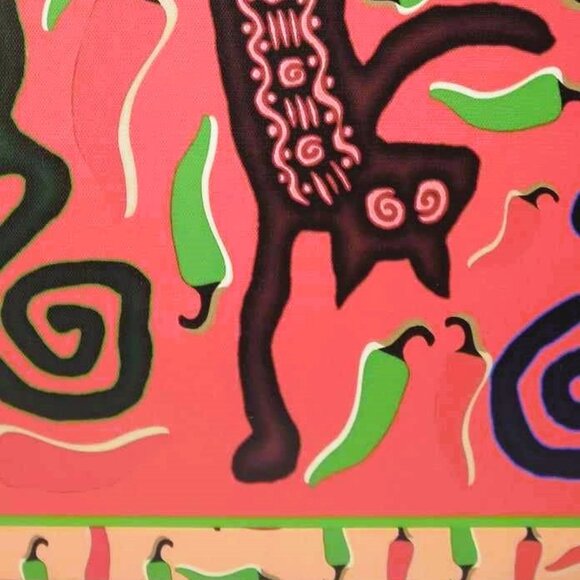 FUN Dancing Peppers Cats Giclee Canvas Wrap Original Art Print - Picture 9 of 11